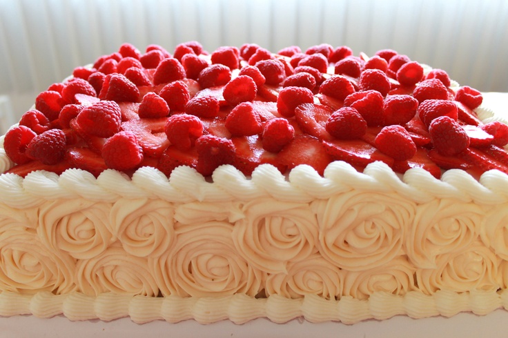 Sheet Cake with Fruit On Top