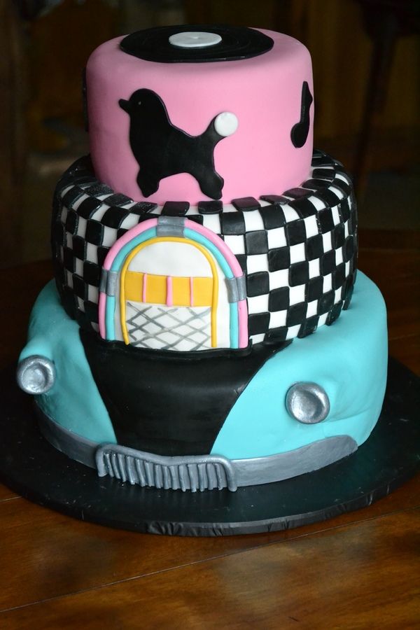 1950s Sock Hop Birthday Party Cake