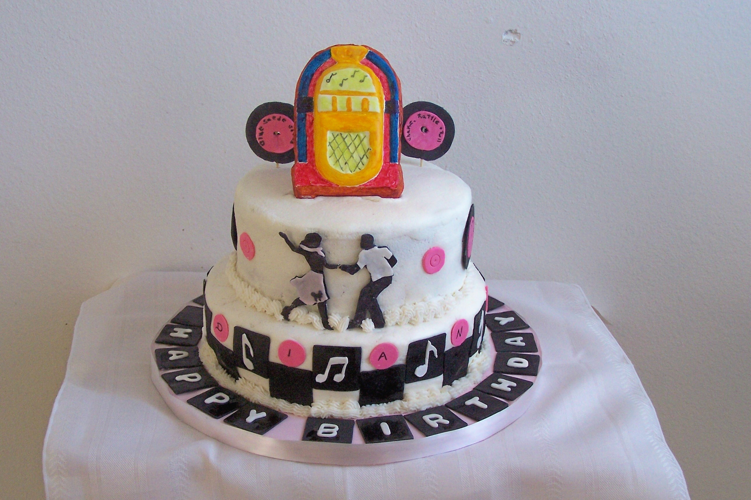 1950s Theme Birthday Cake