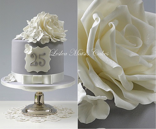 25th Silver Anniversary Cake