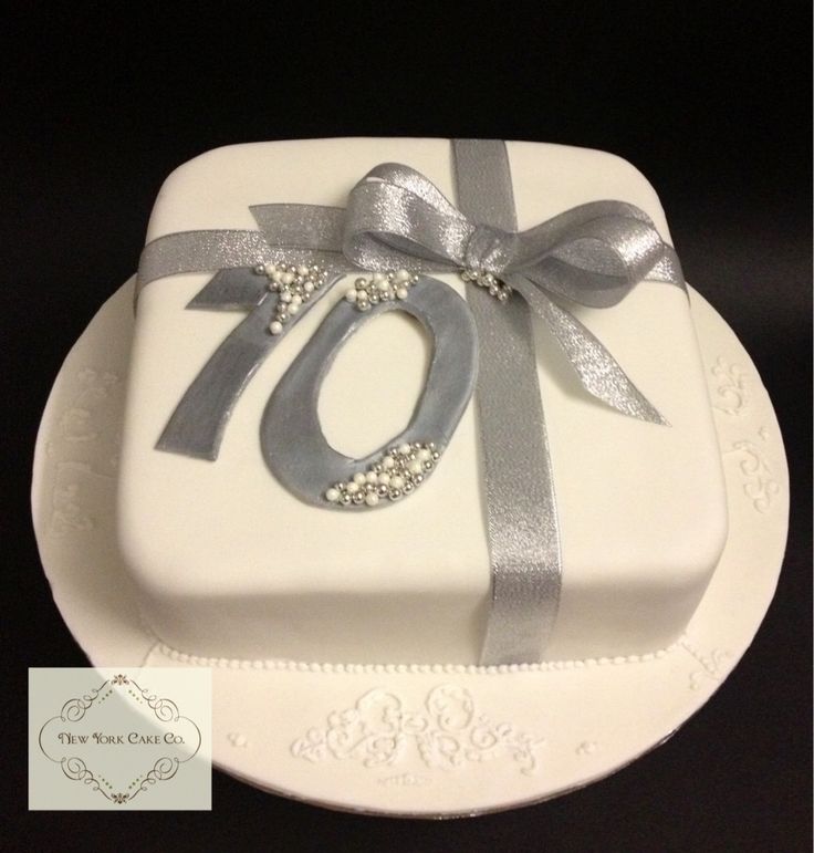 70th Anniversary Platinum Wedding Cake