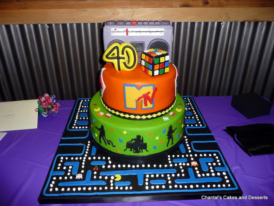 80s Theme Birthday Cake