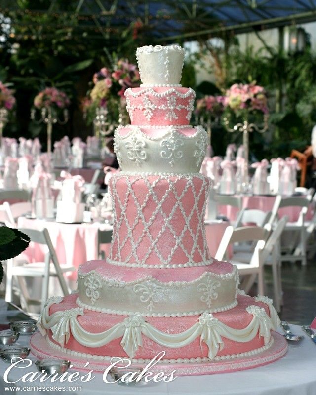 9 Photos of Pink White And Cinderella Cakes