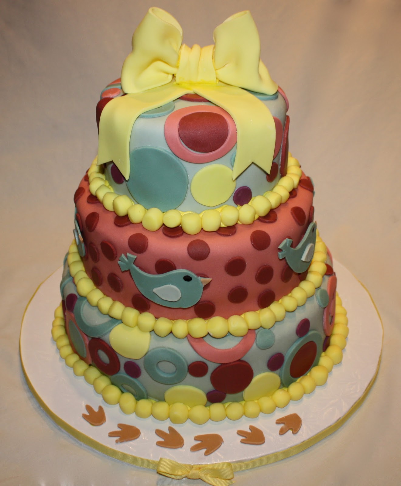 Bird Baby Shower Cake