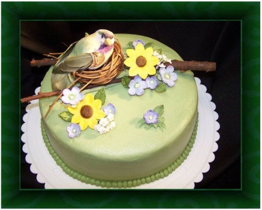 Bird Baby Shower Cake