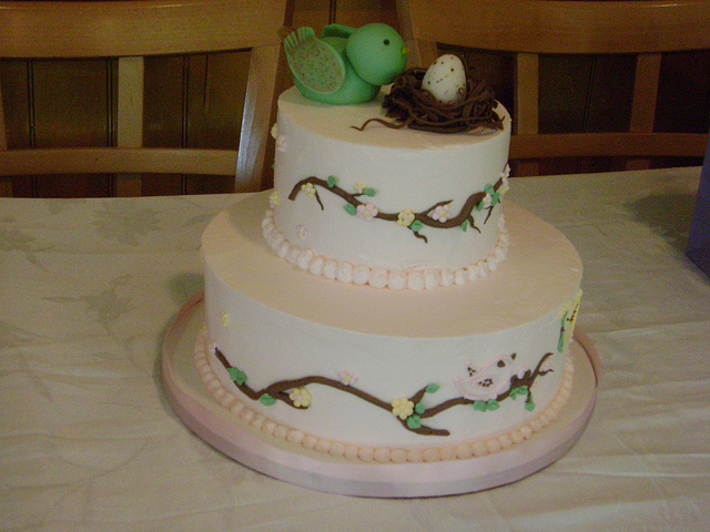 Bird Baby Shower Cake