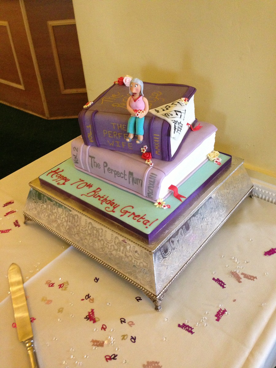 Birthday Cake Stacked Books