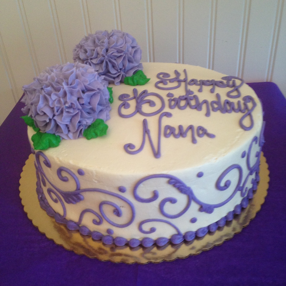 Birthday Cake with Hydrangea