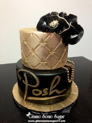 Black and Gold Birthday Cake