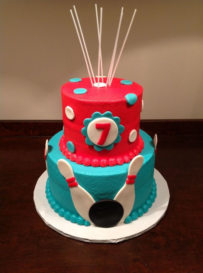 Bowling Themed Birthday Cake