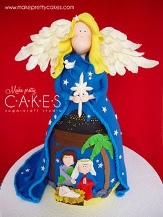 Christmas Nativity Cupcake Cake