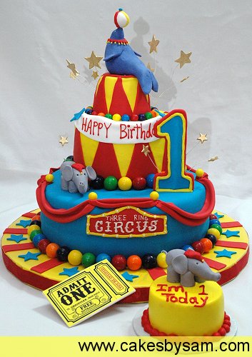 11 Photos of Carnival Theme Birthday Cakes For 1 Yr Old