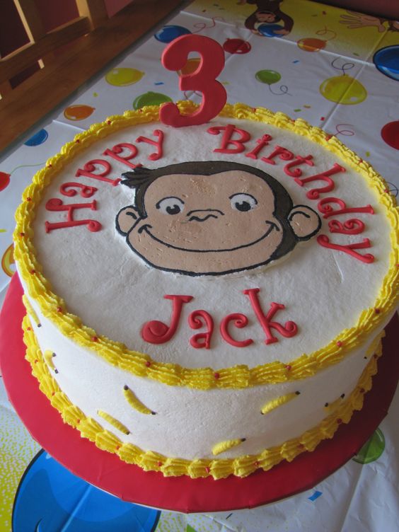 7 Photos of Curious George Birthday Cakes With Frosting