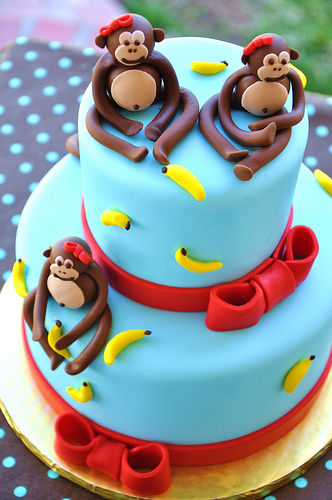 Cute Monkey Birthday Cake