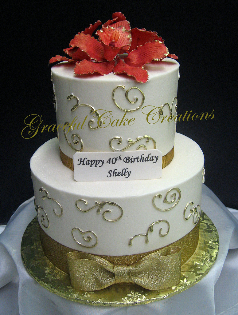 Elegant Happy Birthday Cake