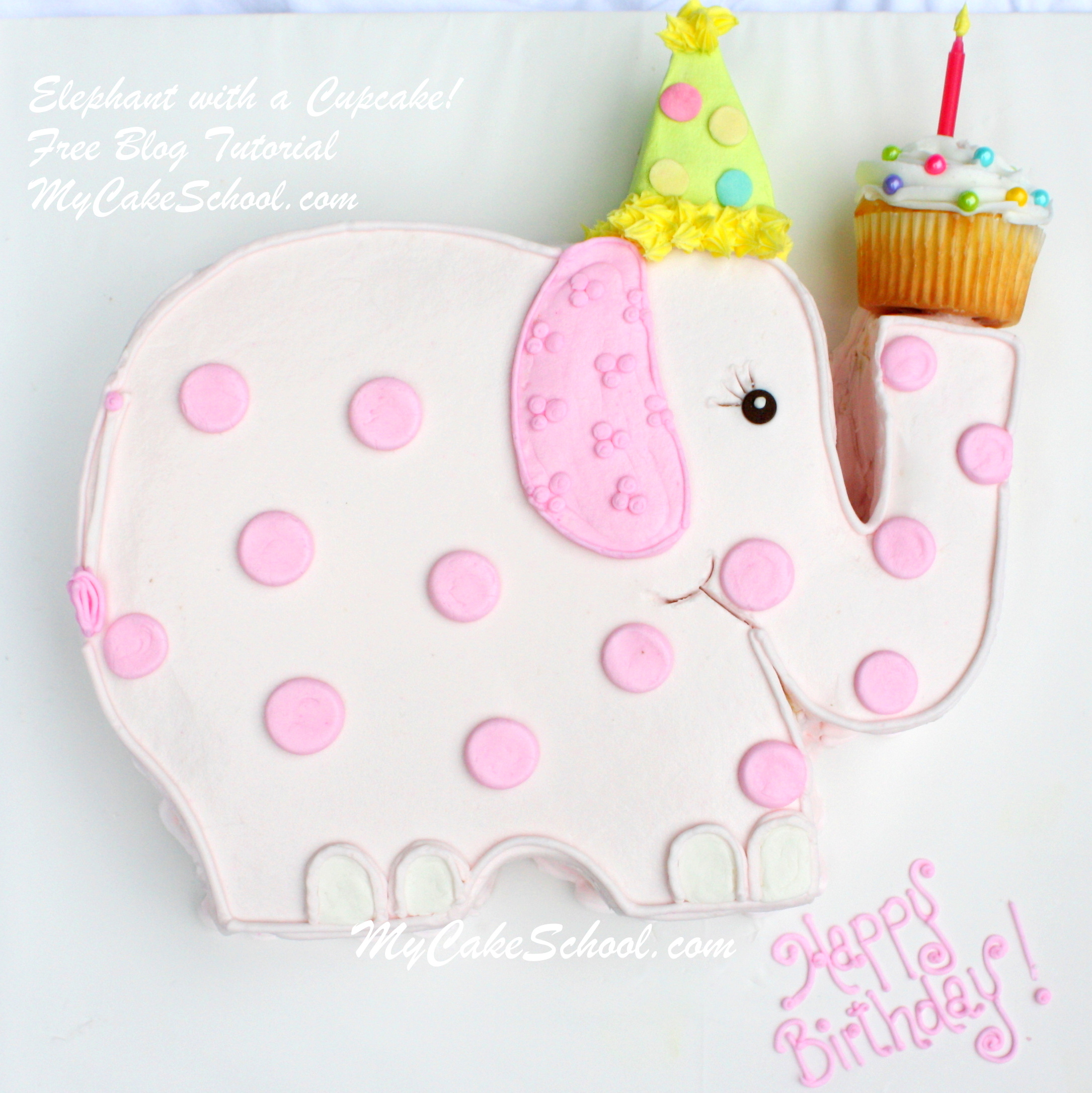 Elephant Birthday Cupcake Cake