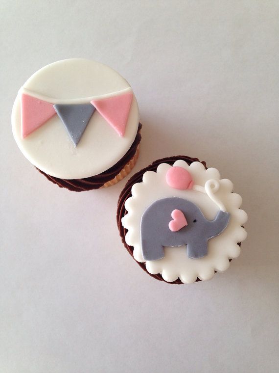 Fondant Elephant Cupcake Topper