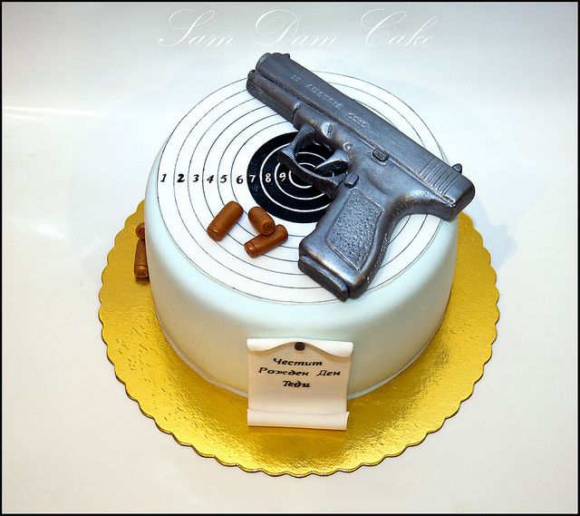 Gun Birthday Cake