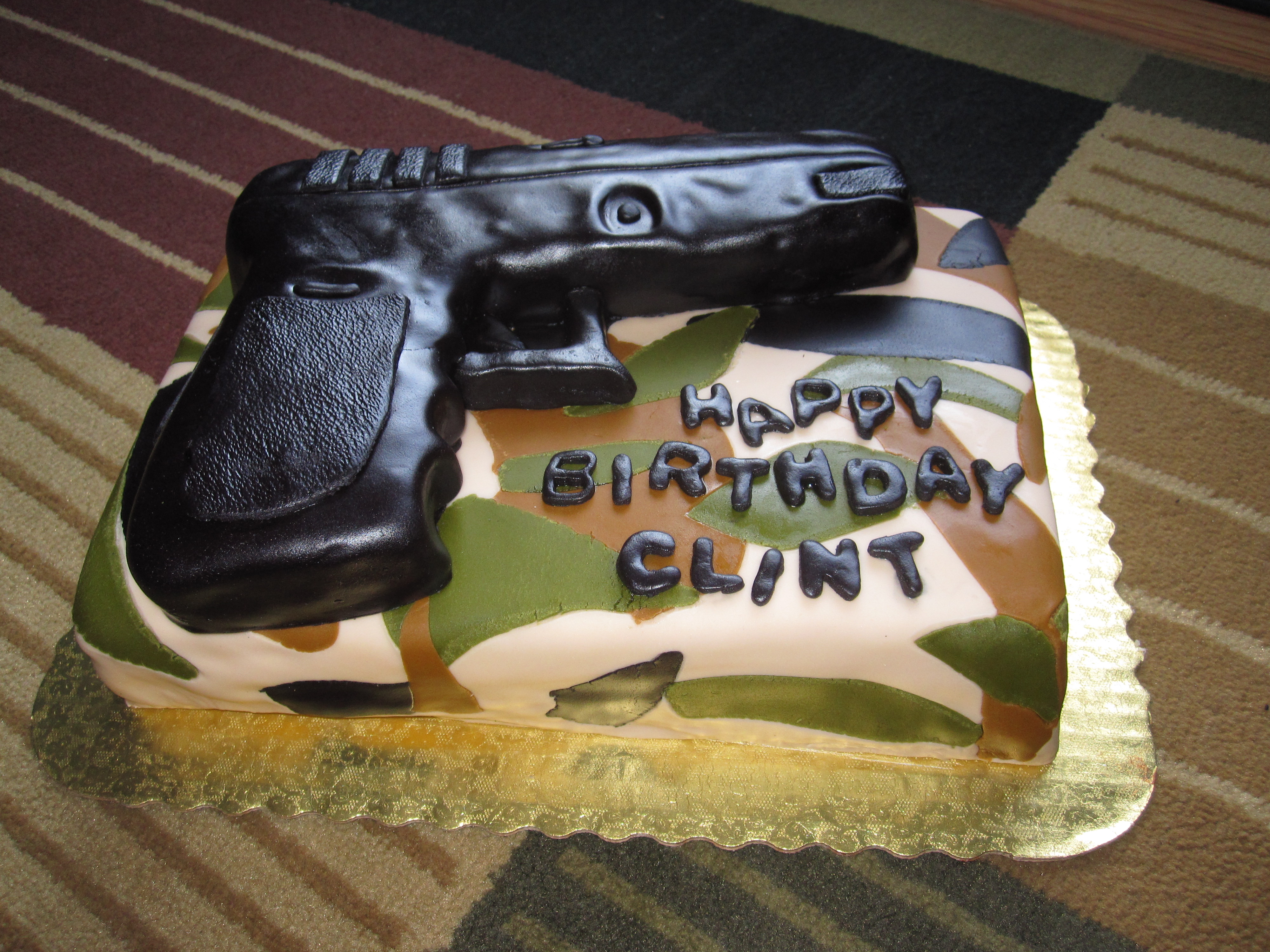 Gun Birthday Cake