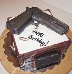 Happy Birthday Gun Cake