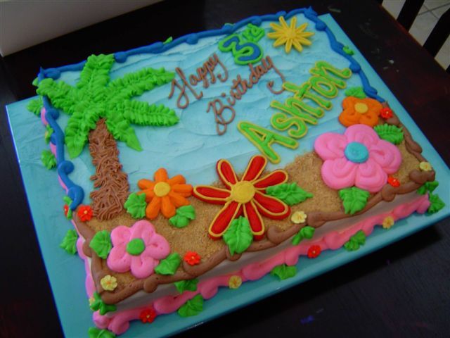 Hawaiian Luau Birthday Cake