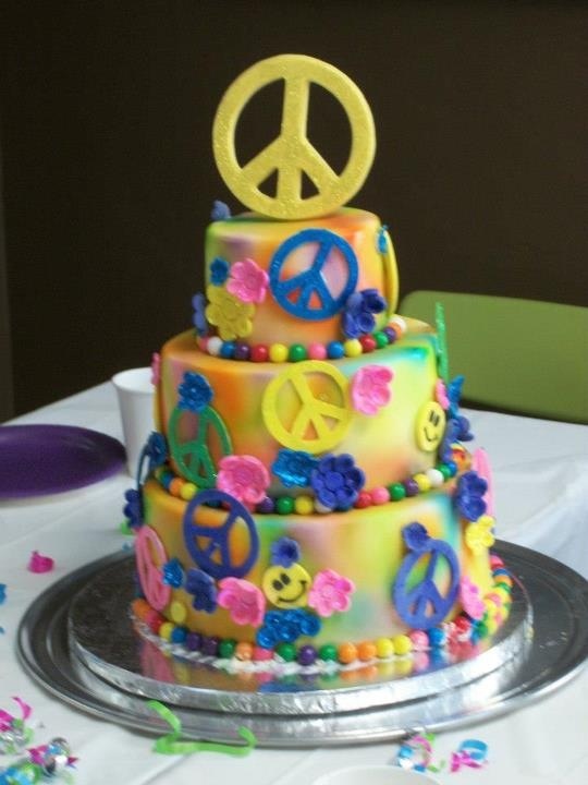 6 Photos of Hippie Cakes Decorations