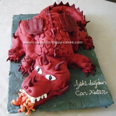 Homemade Dragon Birthday Cake