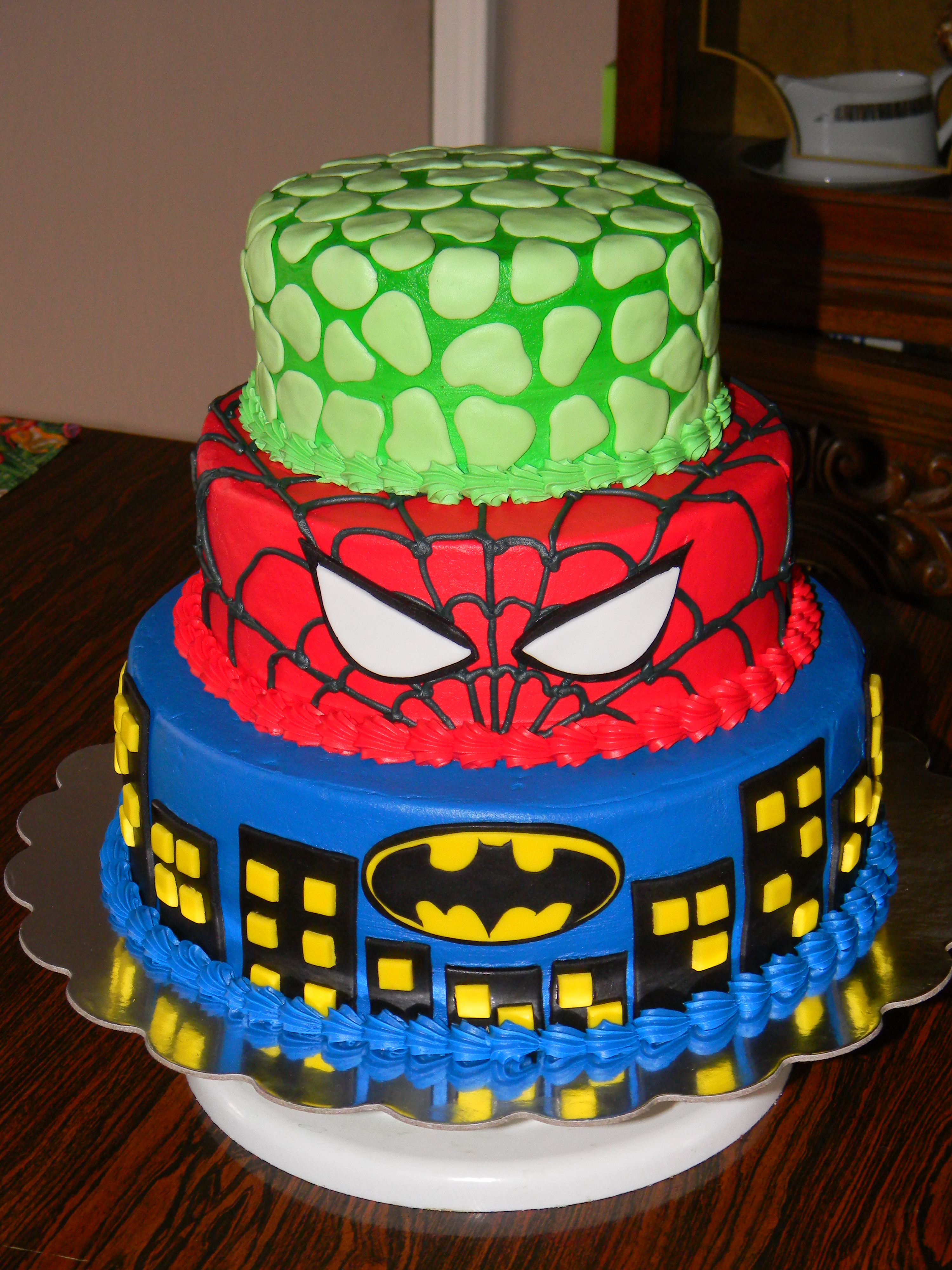 Hulk and Spider-Man Birthday Cake