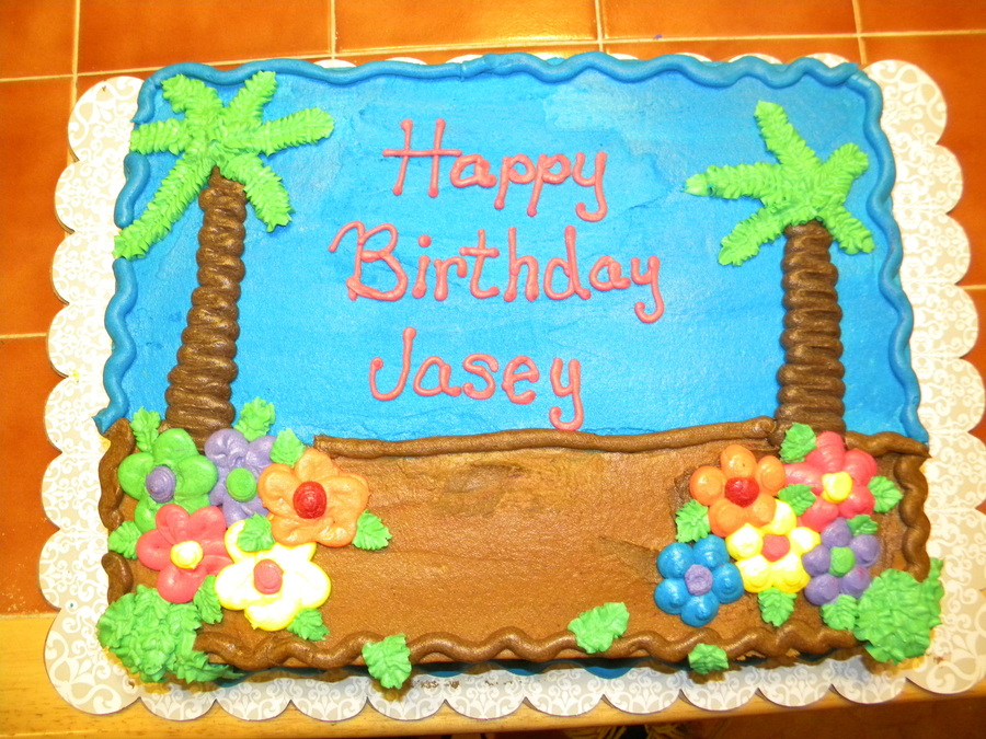 Luau Birthday Sheet Cake