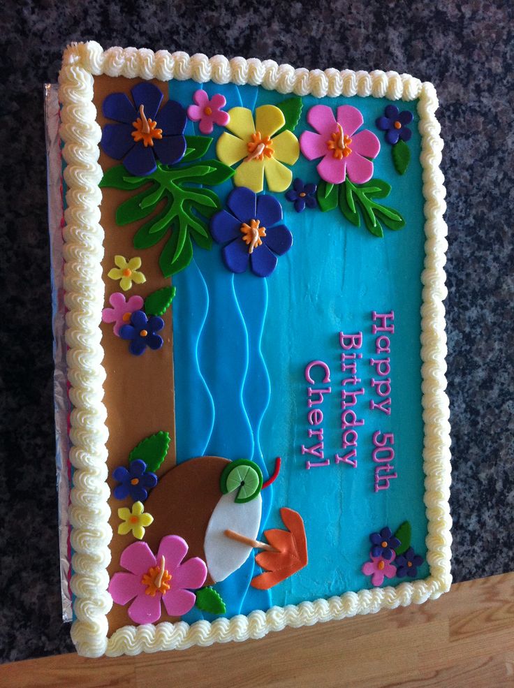 Luau Birthday Sheet Cake