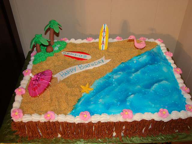 Luau Birthday Sheet Cake