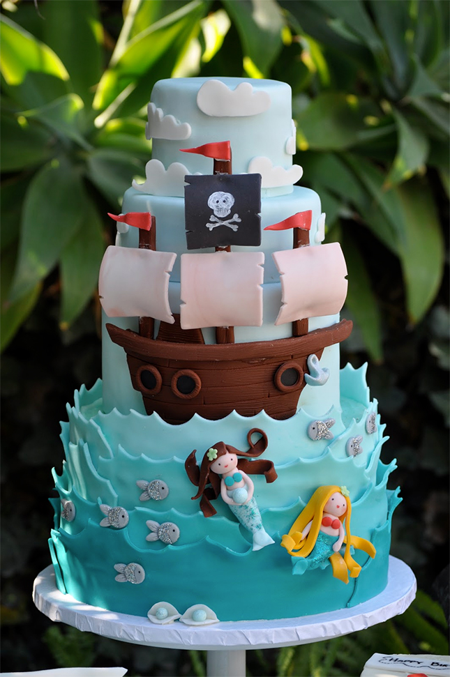 Mermaid Pirate Birthday Cake