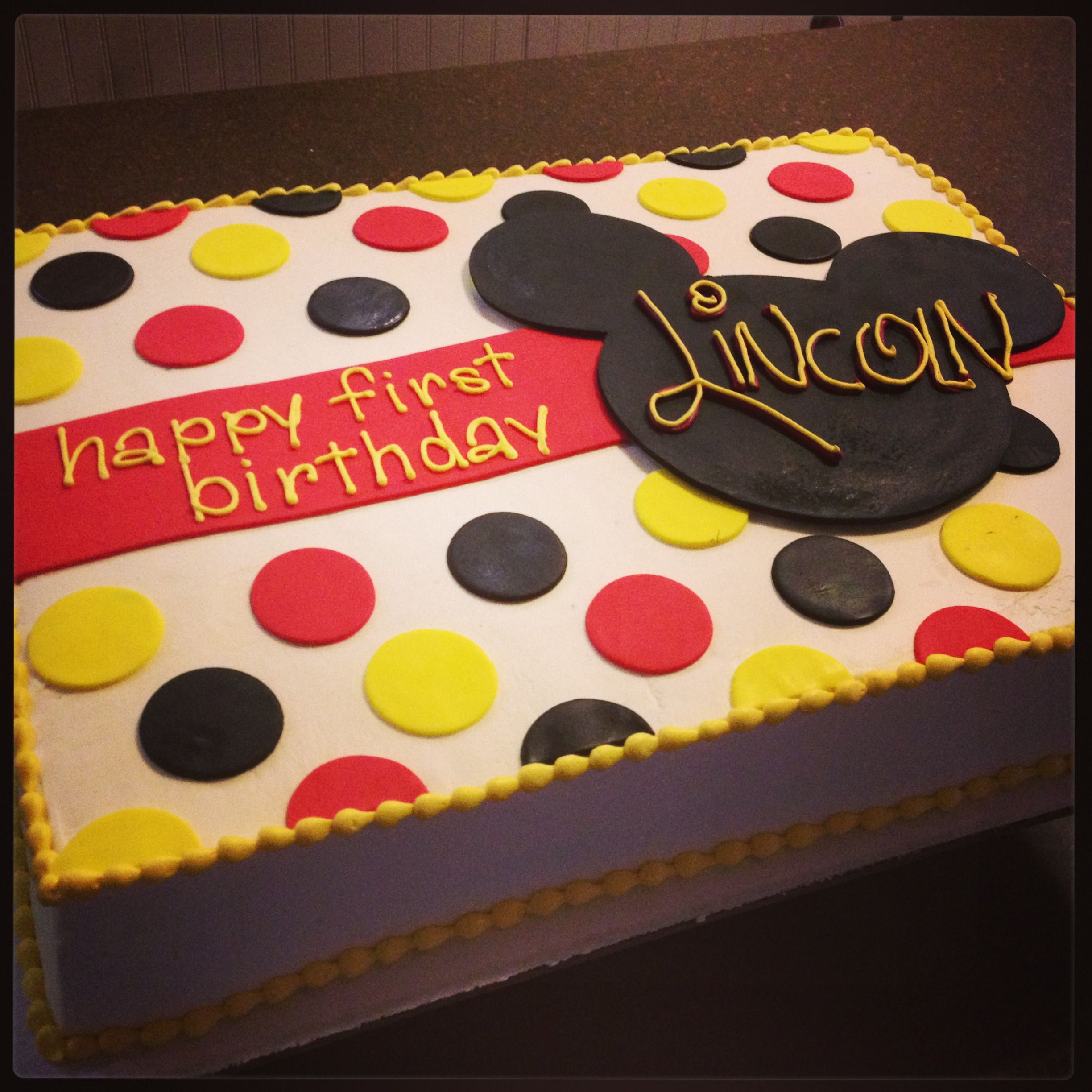 Mickey Mouse First Birthday Cake