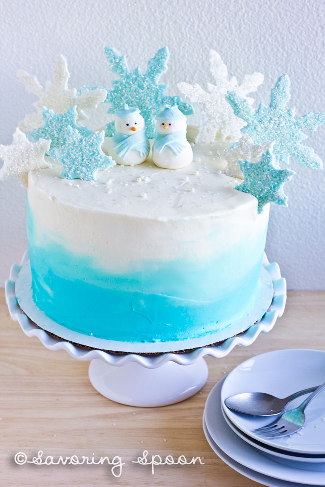 Ombre Winter Wonderland Cake