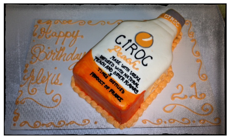 Peach Ciroc Bottle Cake