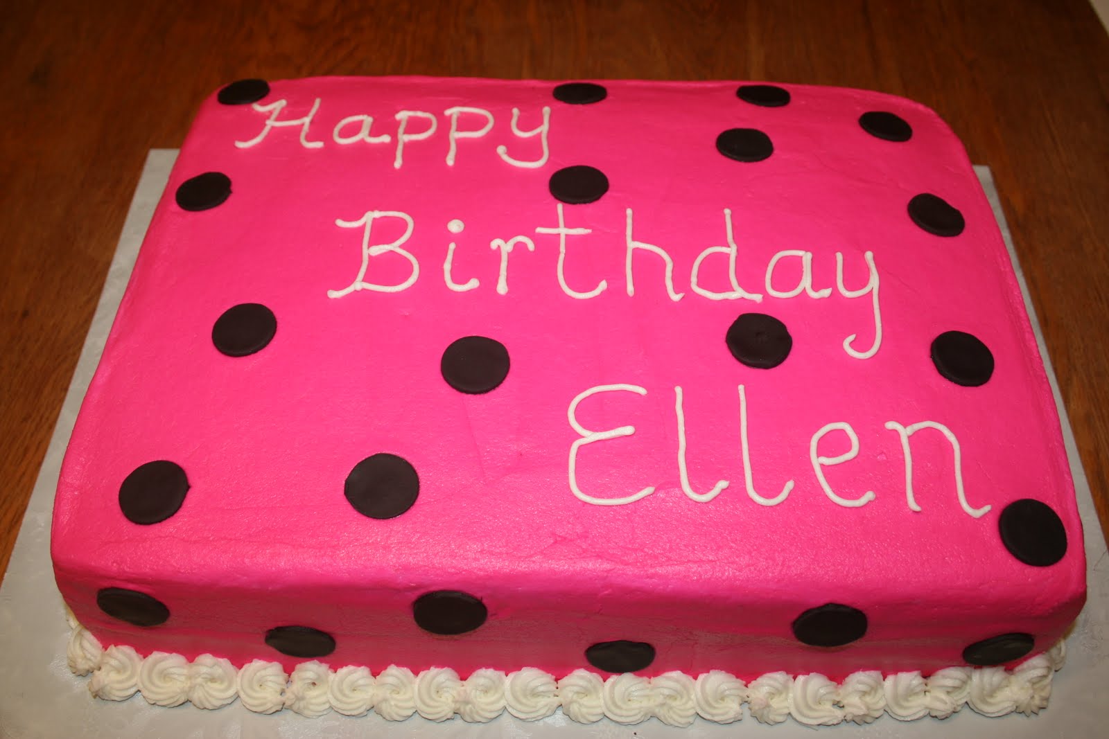 Pink and Black Polka Dot Sheet Cake