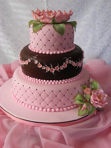 Pink and Brown Cake