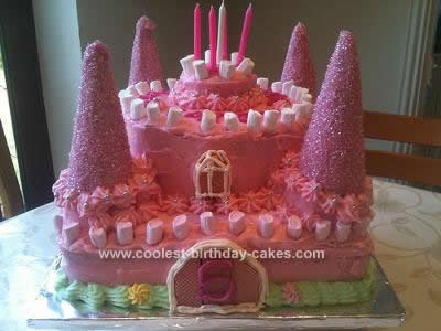 Pink Castle Birthday Cake