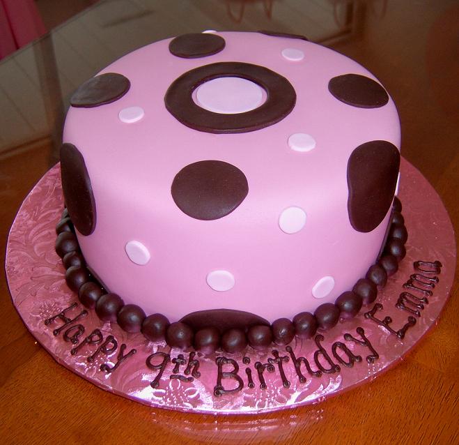 Pink Polka Dot Birthday Cake