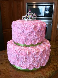 Princess Birthday Cake with Flowers