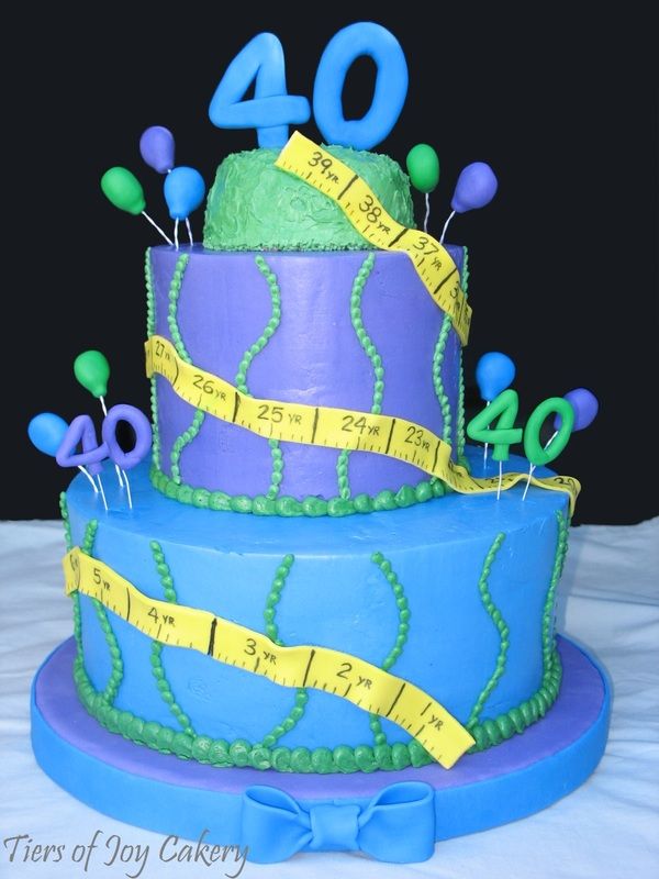 Purple and Teal Birthday Cake