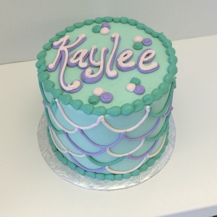 Purple and Teal Birthday Cake