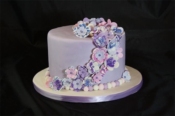 Single Layer Birthday Cakes with Flowers