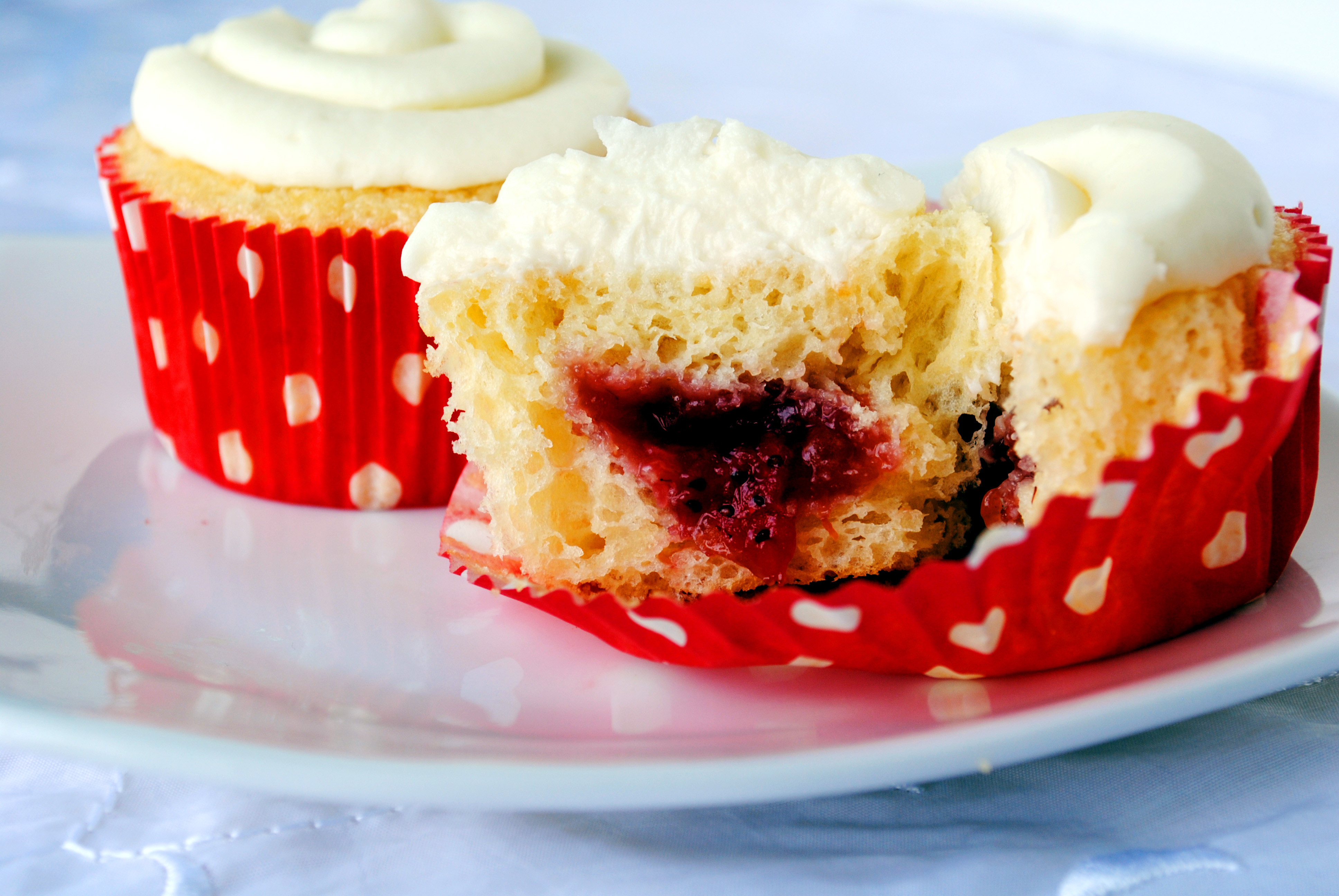 Strawberry Cupcakes with Filling Inside