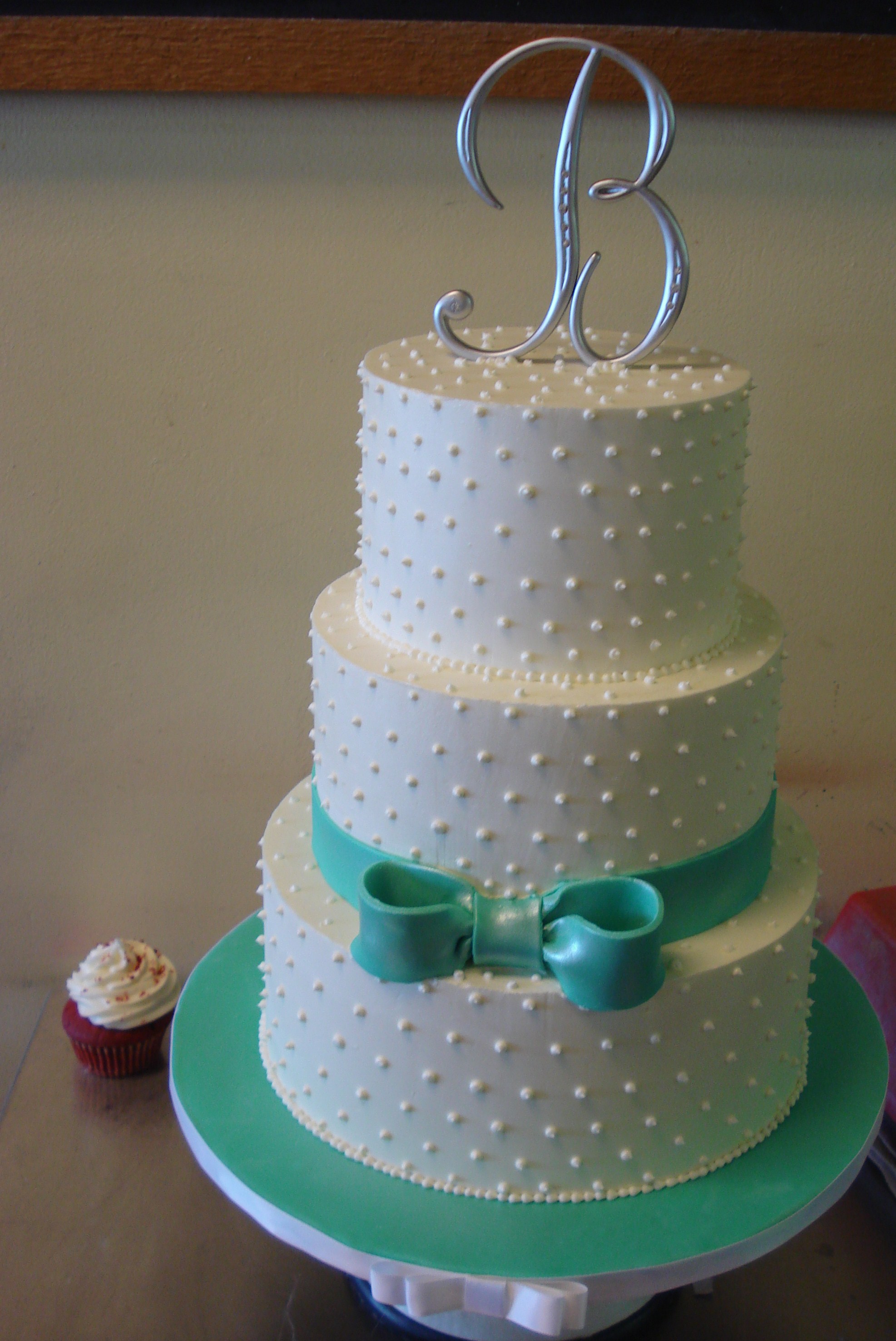 Tiffany Blue Wedding Cakes with Buttercream Flowers