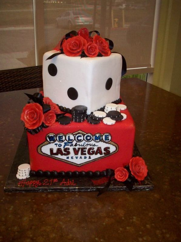 Vegas Themed Birthday Cake