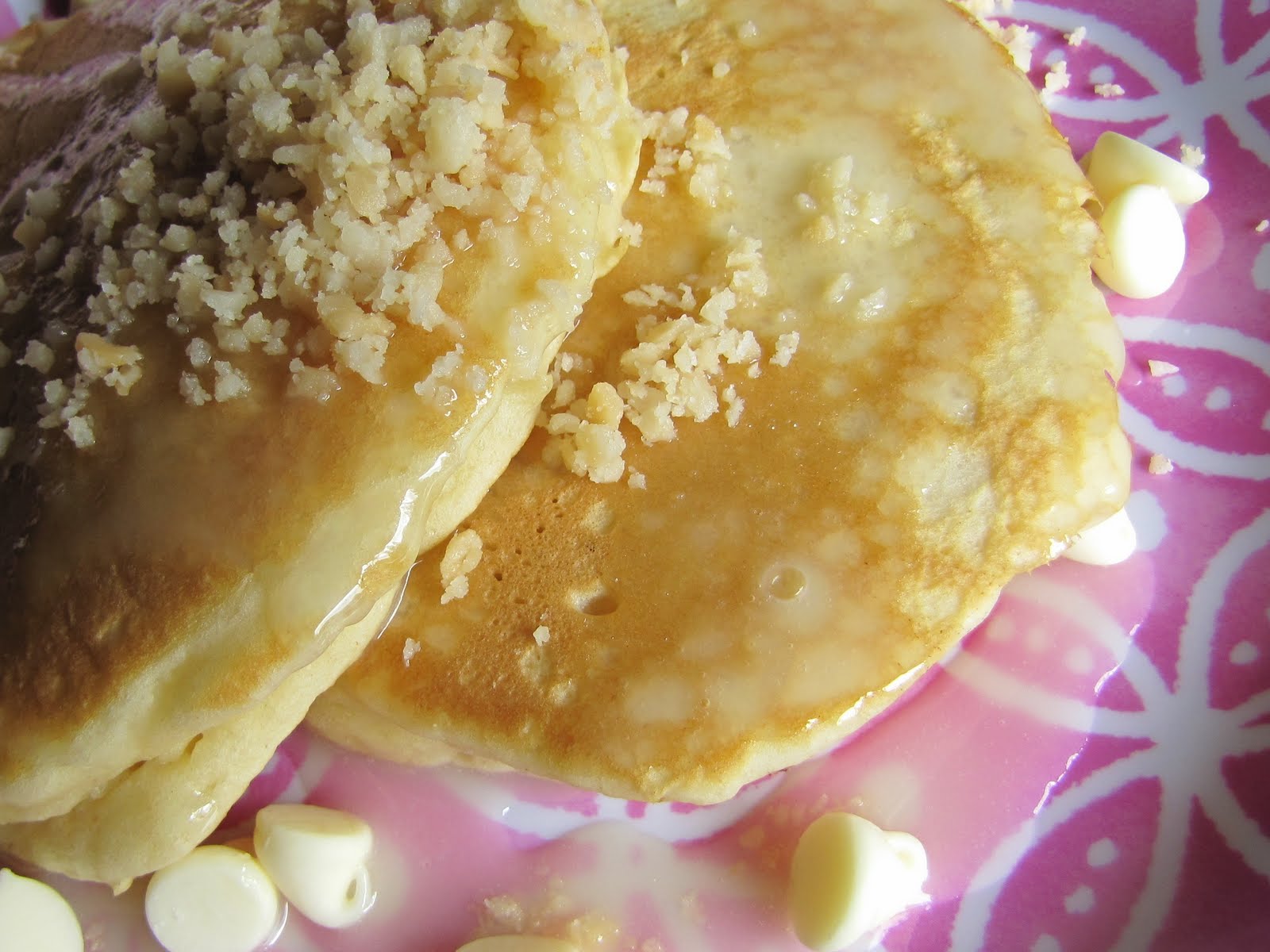 White Chocolate Macadamia Nut Pancakes