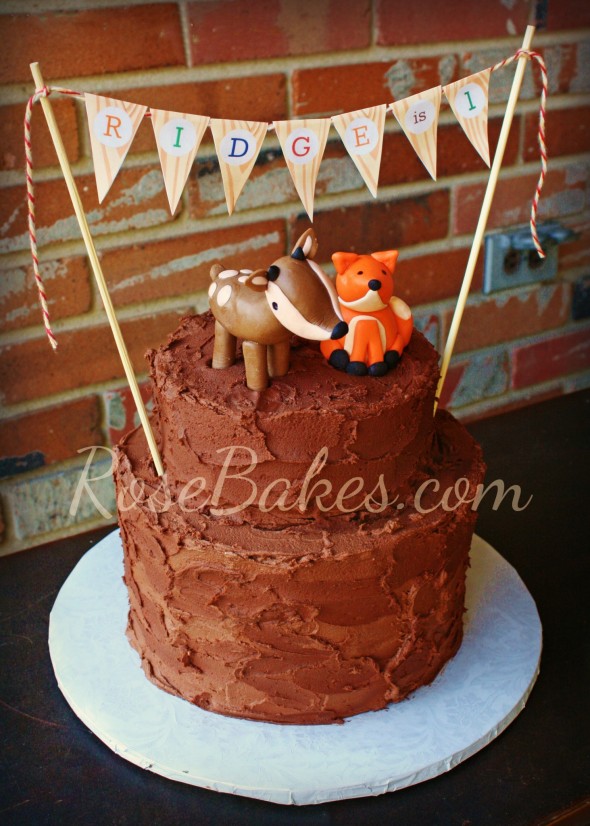 Woodland Animals Birthday Party Cake