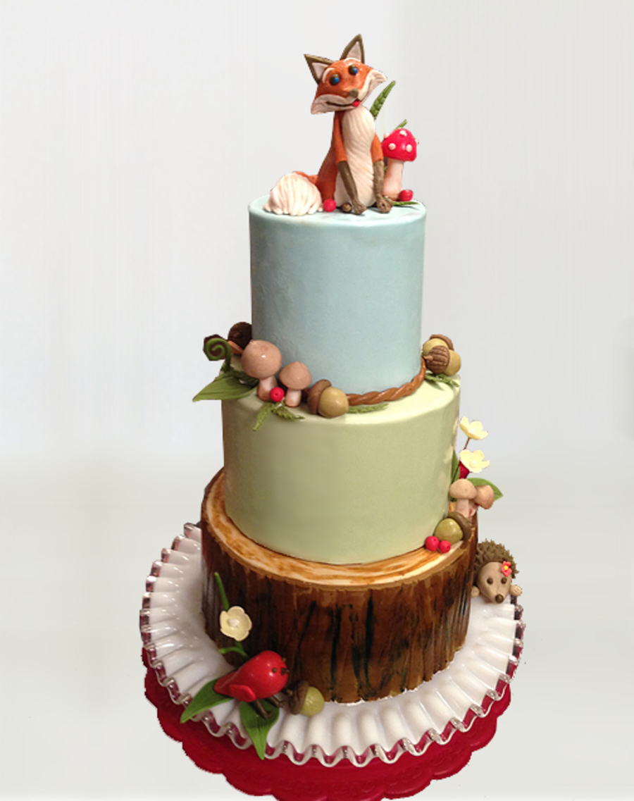 Woodland Animals Birthday Party Cake