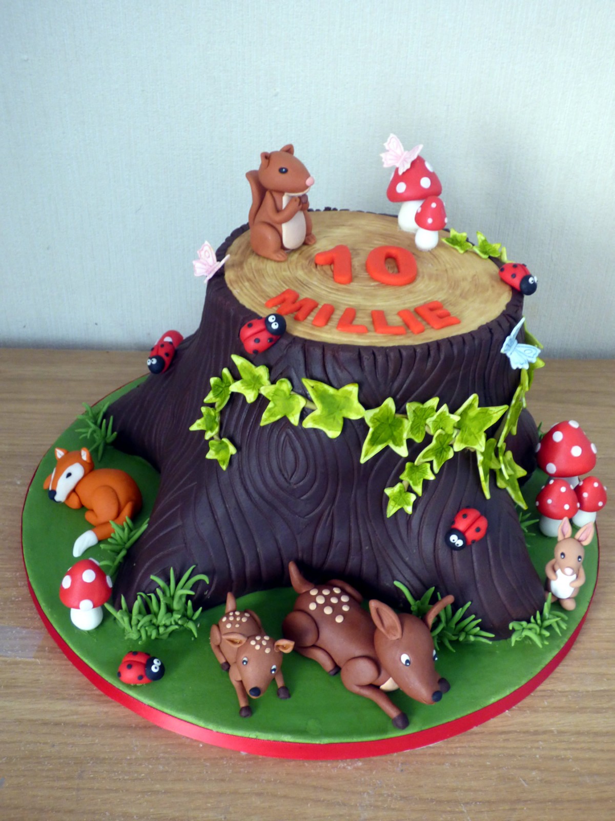 Woodland Tree Stump Birthday Cake